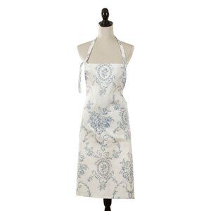 Blue, Green or Red - Toile Floral Apron 55% Linen - 45% Cotton 28x35 inch apron